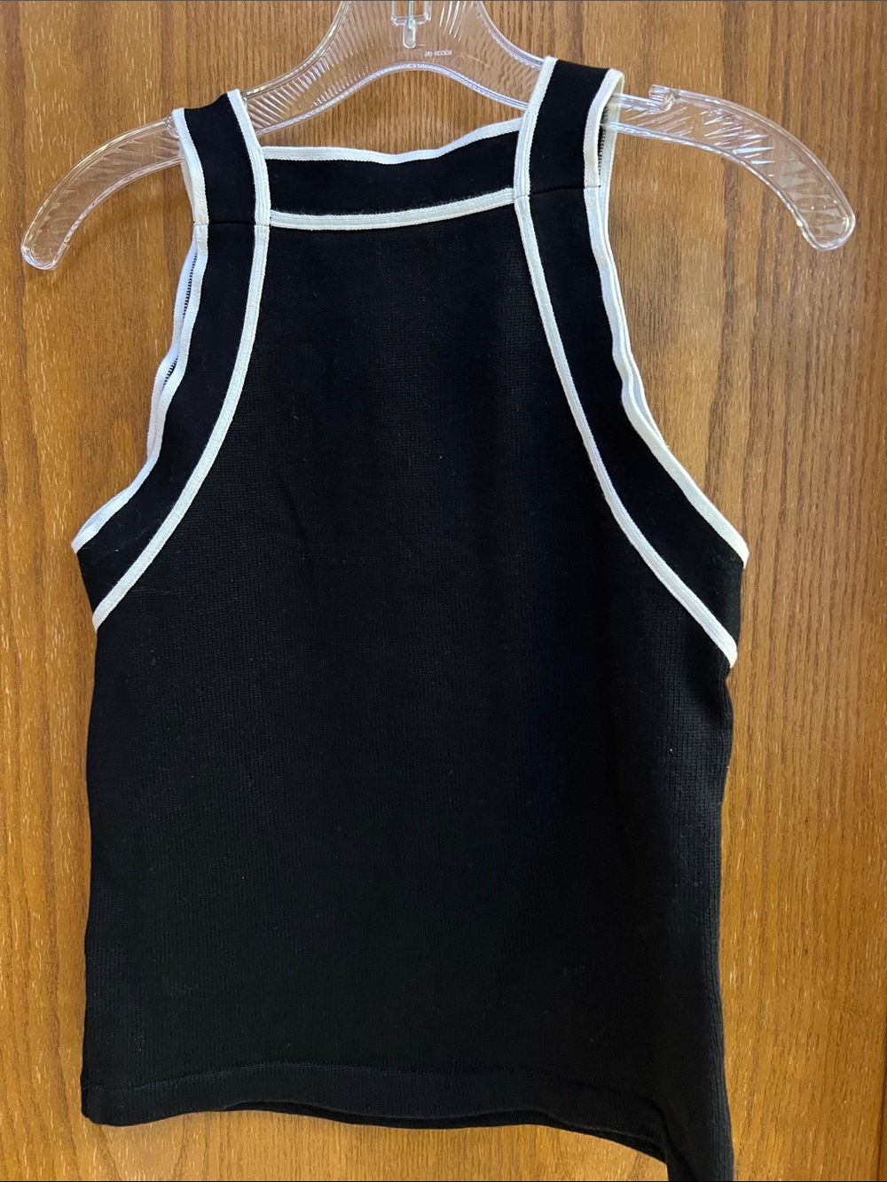 Mossimo Dutti Black Ribbed Tank with White Piping. Medium. EUC. - Picture 5 of 8